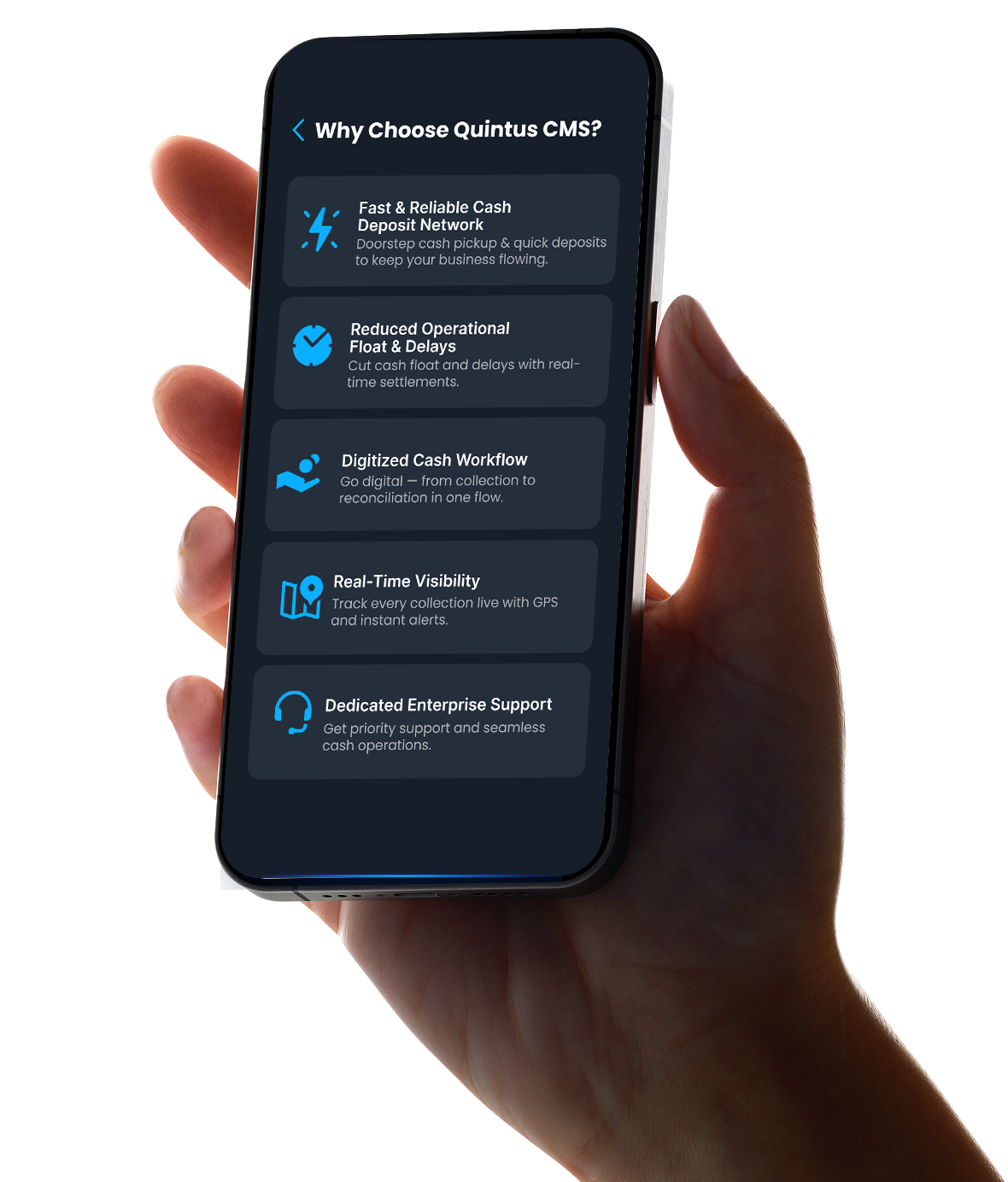 Cash management dashboard